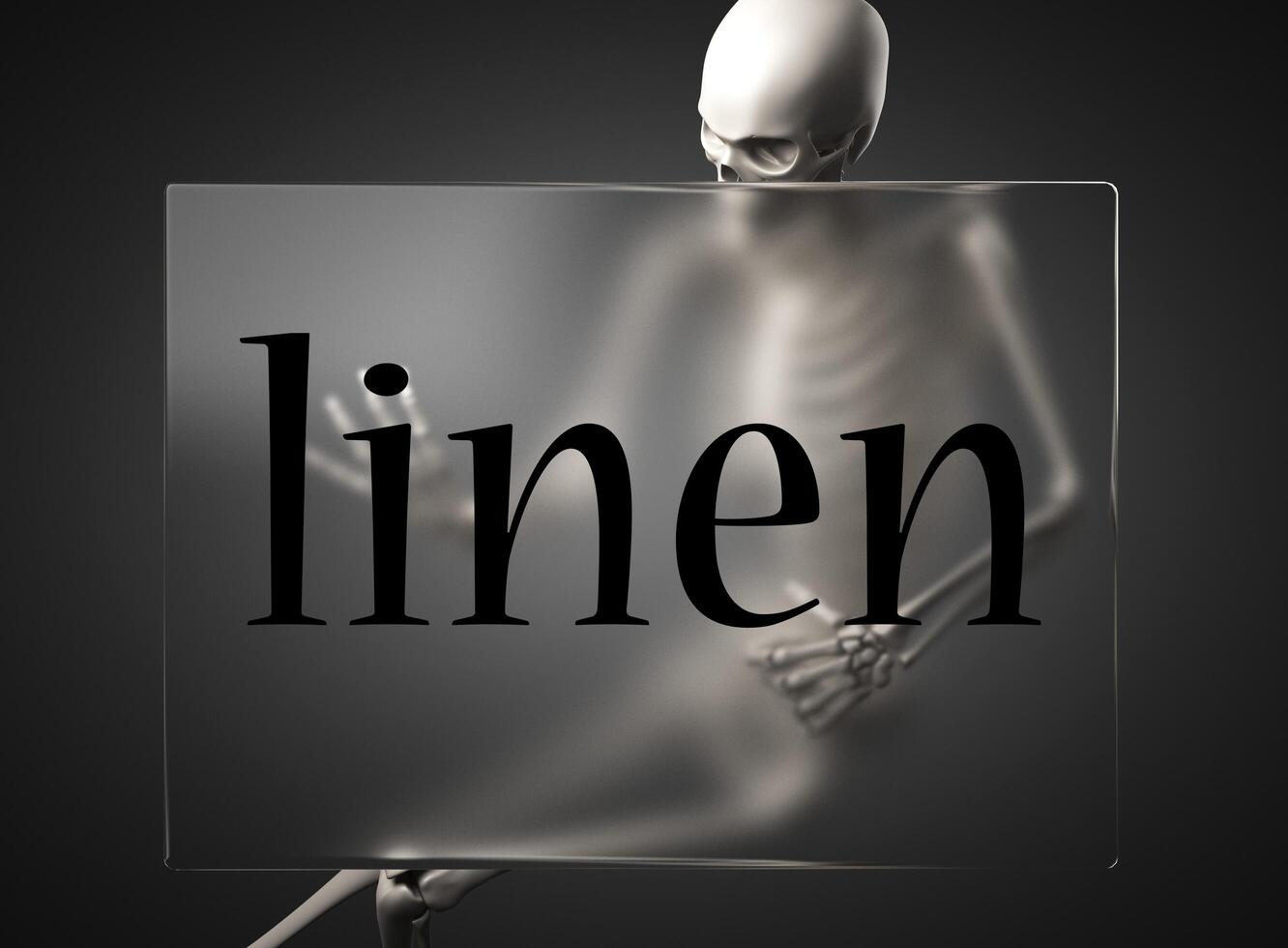 linen word on glass and skeleton 7376212 Stock Photo at Vecteezy