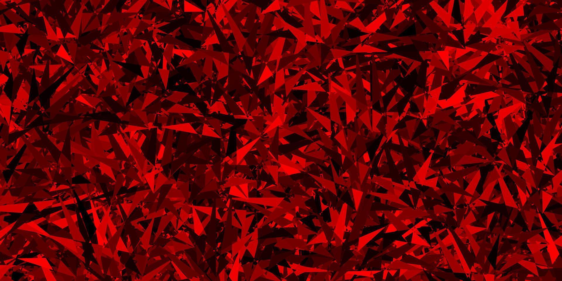 Dark Red vector background with triangles.