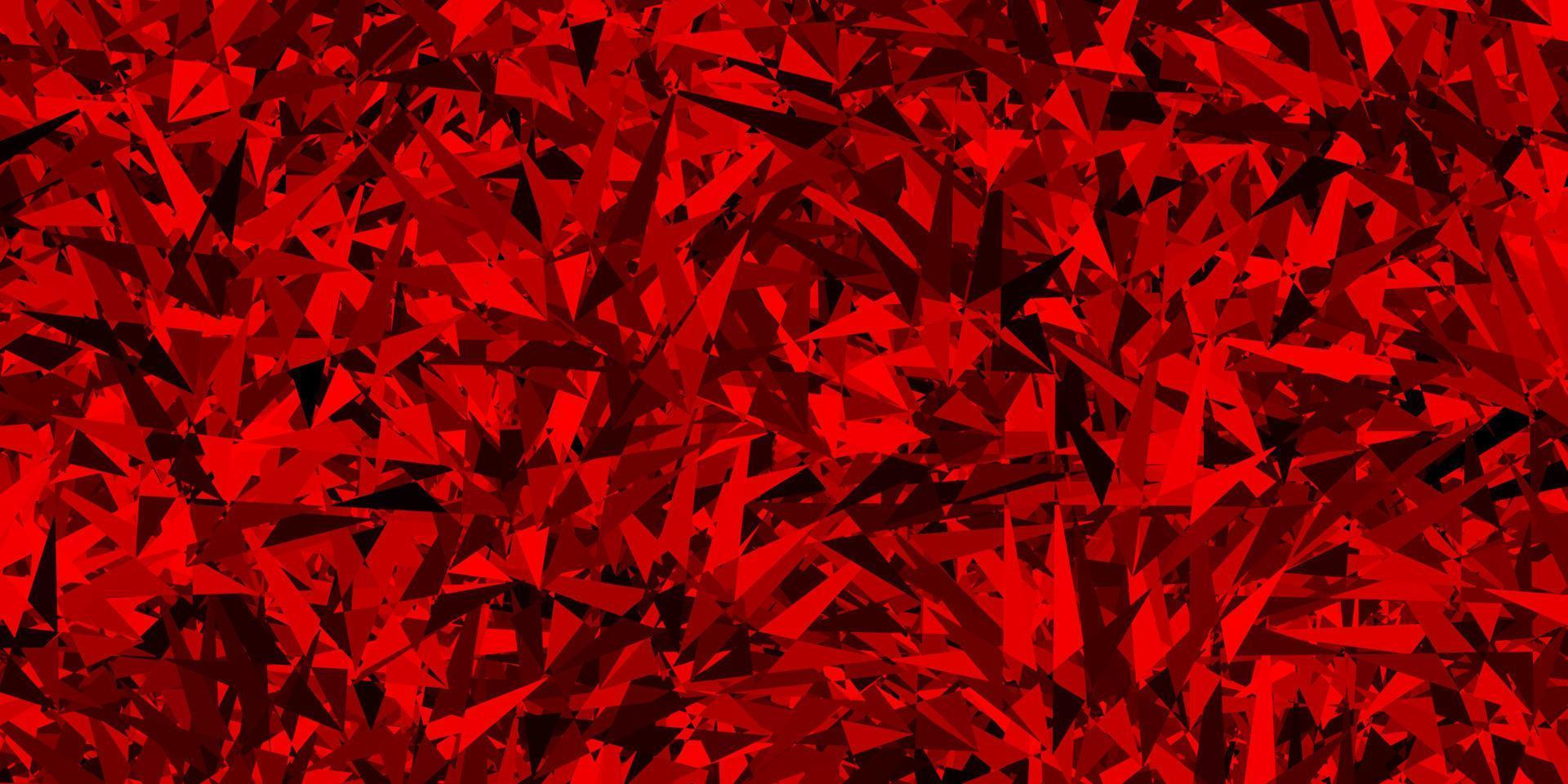 textura de vector rojo oscuro con estilo triangular.