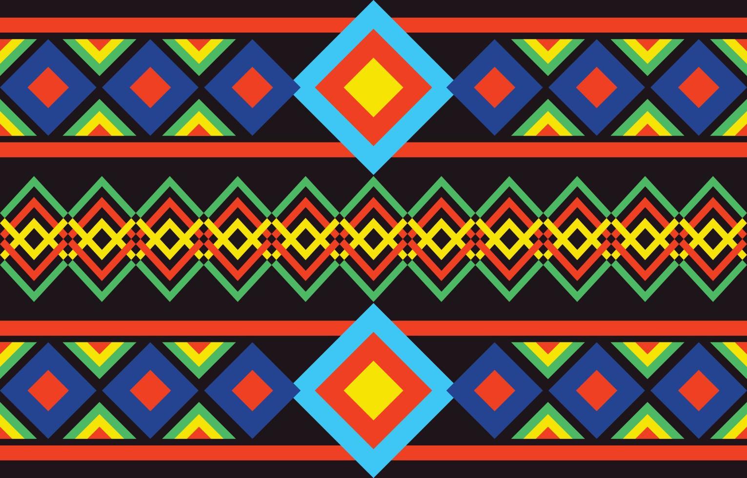 Fabric seamless pattern geometric tribal ethnic traditional background,native American Design Elements, Design for carpet,wallpaper,clothing,wrapping,rug,interior,Vector illustration embroidery. vector