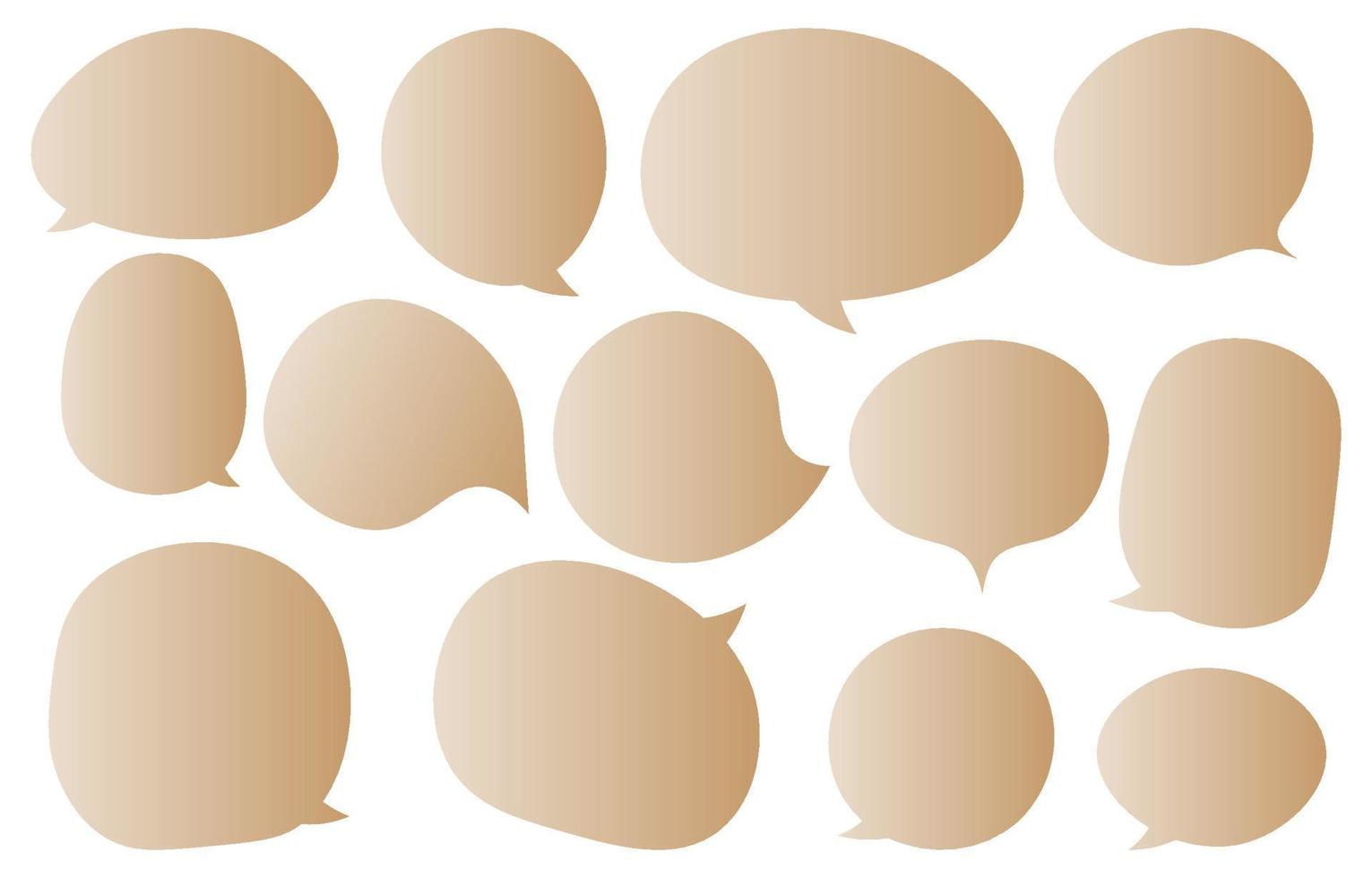 Set speech bubbles on a white background, vector speaking or talk bubble , icon chat or message , use for add text ,oval and doodle style