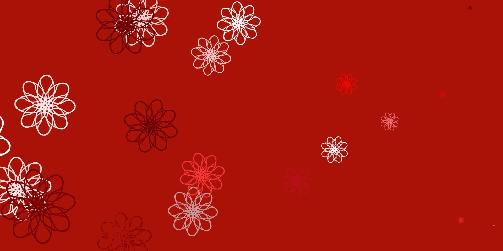 Light Red vector natural artwork with flowers.