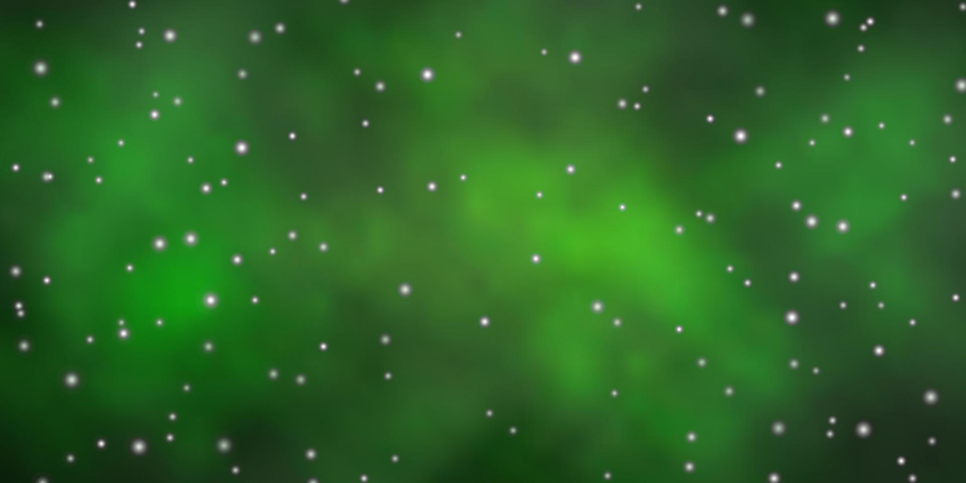 Dark Green vector texture with beautiful stars.