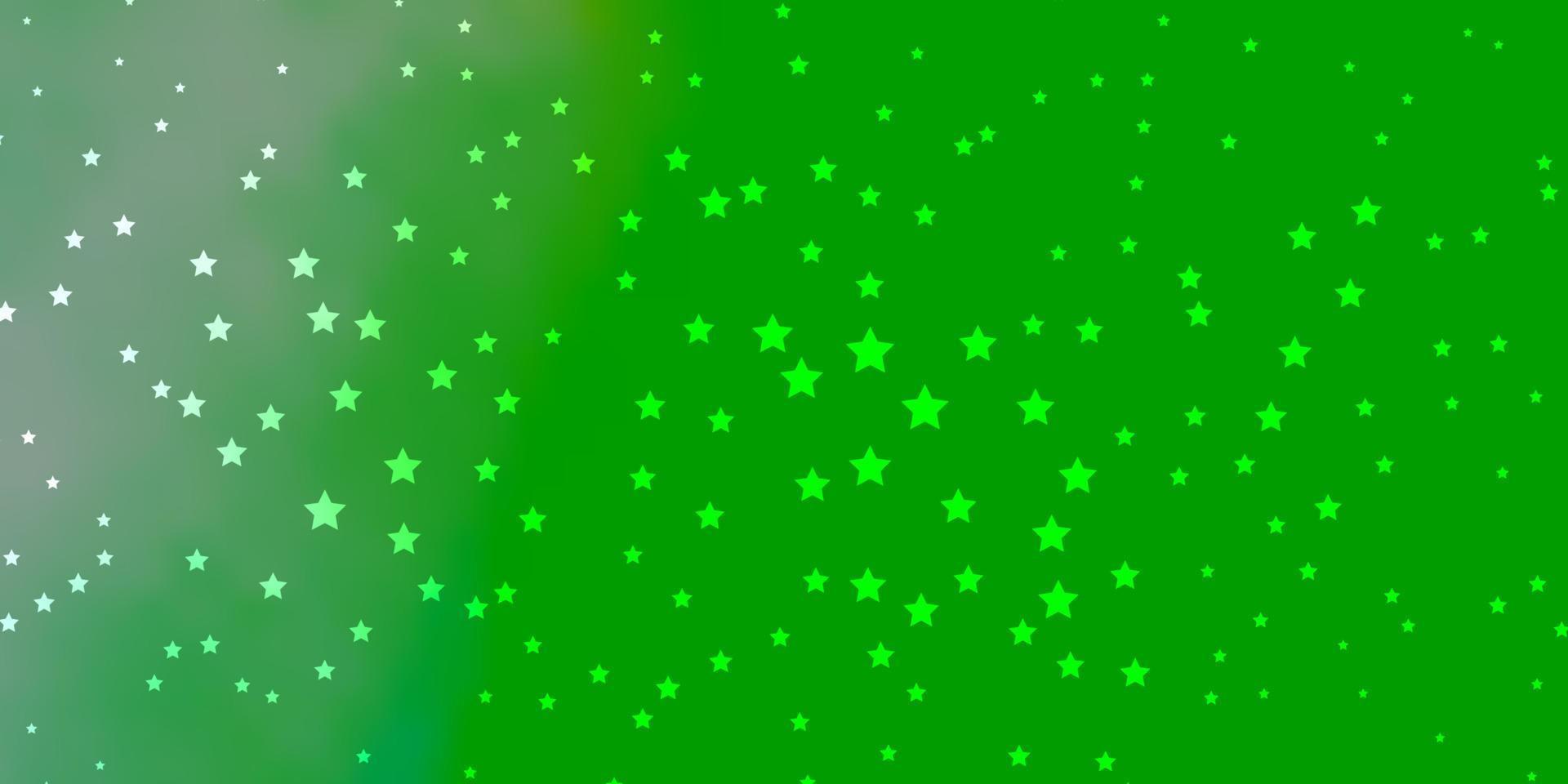 Dark Green vector texture with beautiful stars.