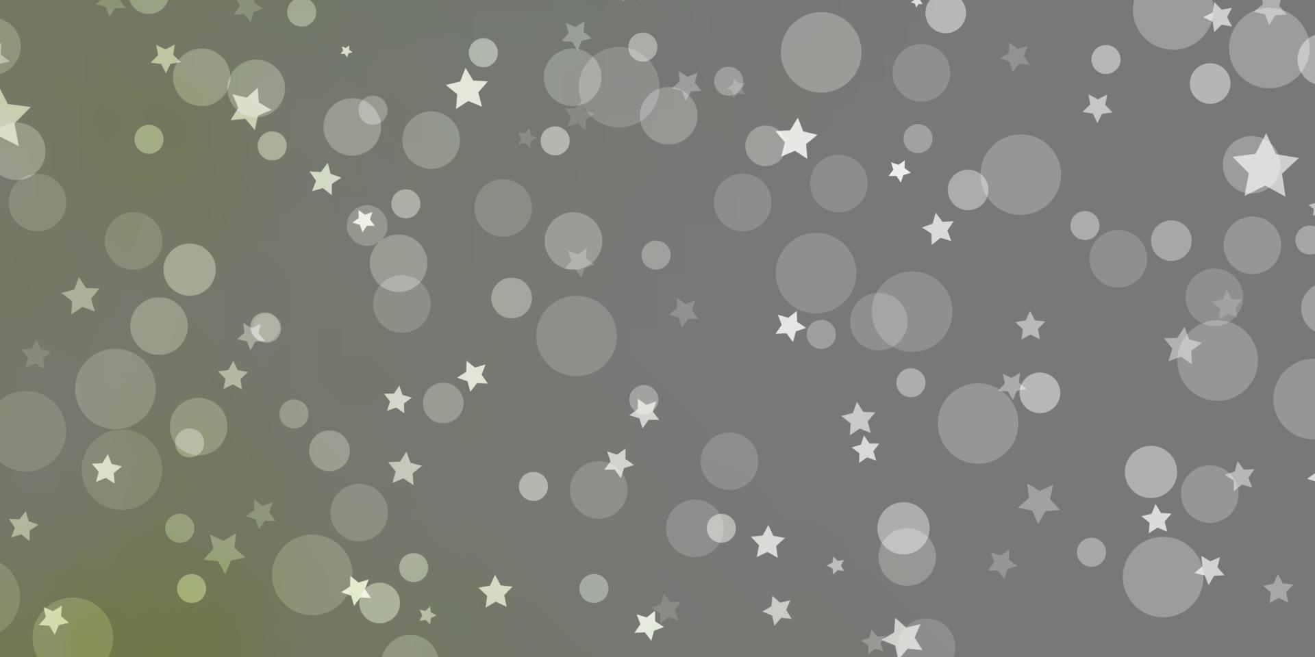 Light Green vector backdrop with circles, stars.