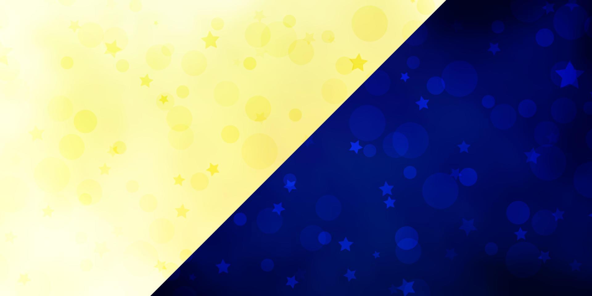 Vector layout with circles, stars.