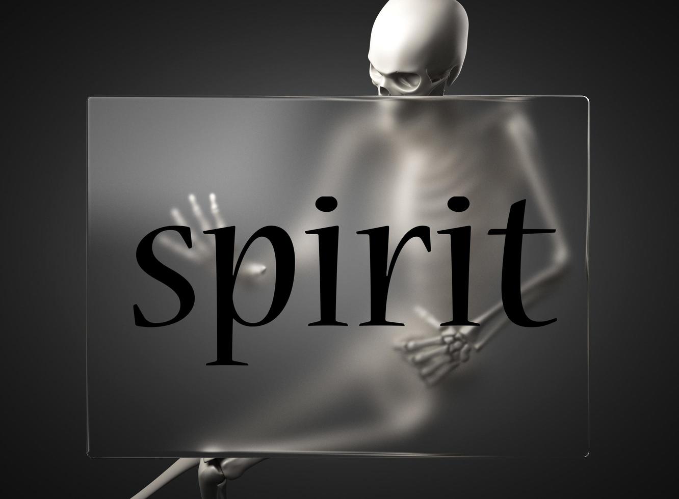 spirit word on glass and skeleton photo