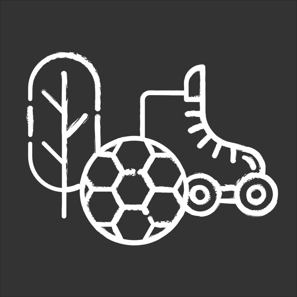 Sports and outdoors chalk icon. Hobbies and games supplies. Sport activities. E commerce department, online shopping categories. Active leisure concept. Isolated vector chalkboard illustration