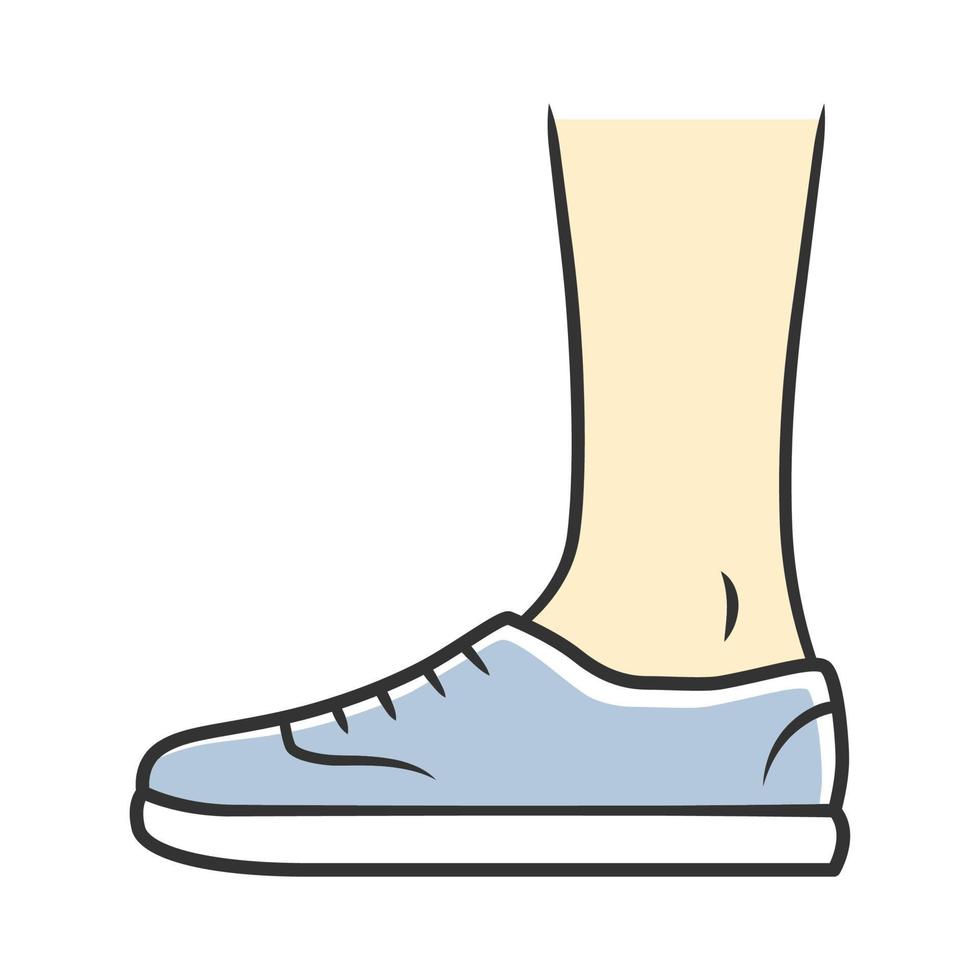 icono de color azul de entrenadores. diseño de calzado elegante para mujeres y hombres. zapatillas casuales unisex, zapatillas de tenis modernas y cómodas. otoño masculino y femenino, moda de primavera. ilustración vectorial aislada vector