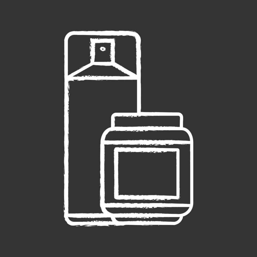 icono de glifo de gel de peinado y laca para el cabello. productos de peluquería. medios para fijar el cabello húmedo y seco. peluquería profesional. símbolo de la silueta. espacio negativo. ilustración vectorial aislada vector