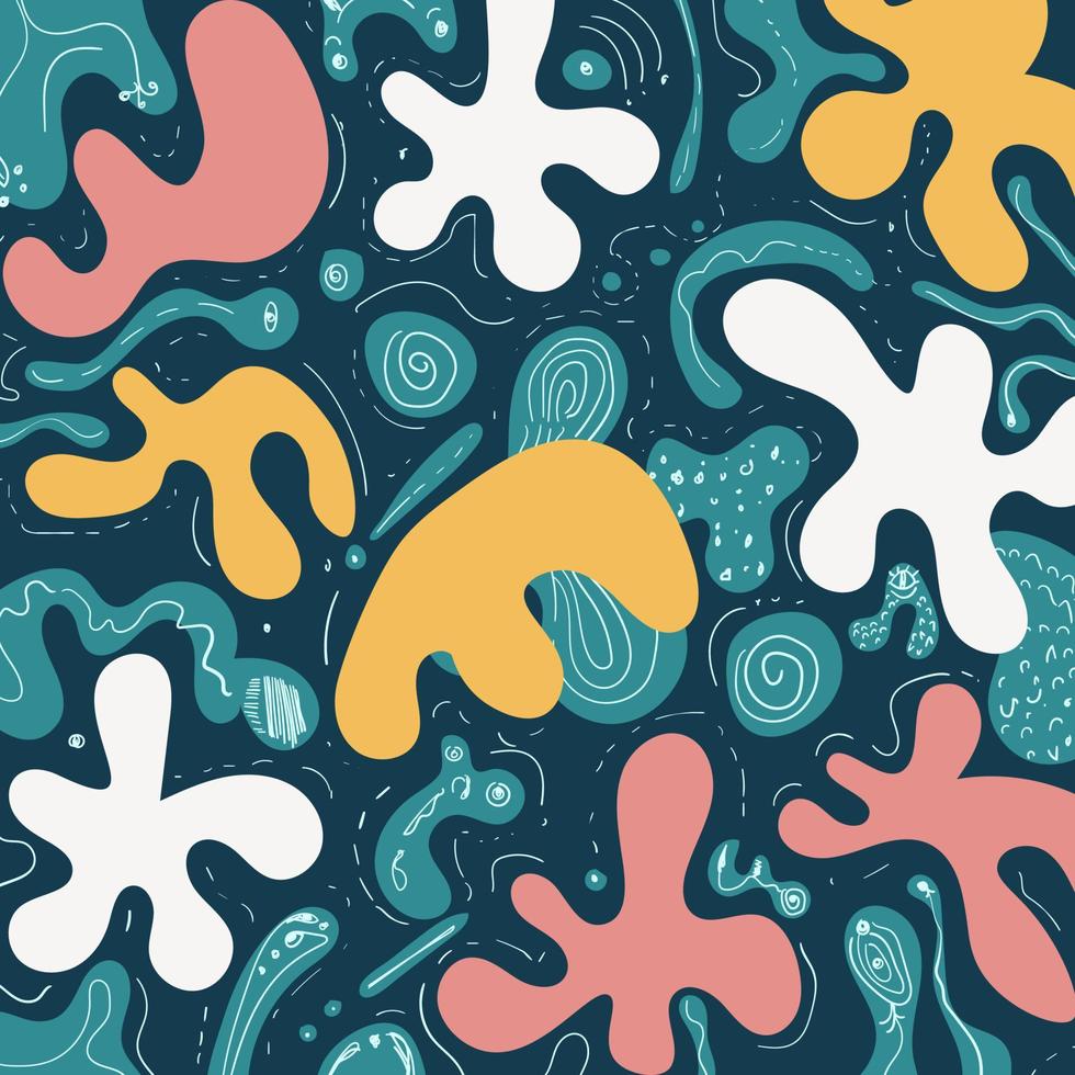 fondo de forma fluida de doodle abstracto vector