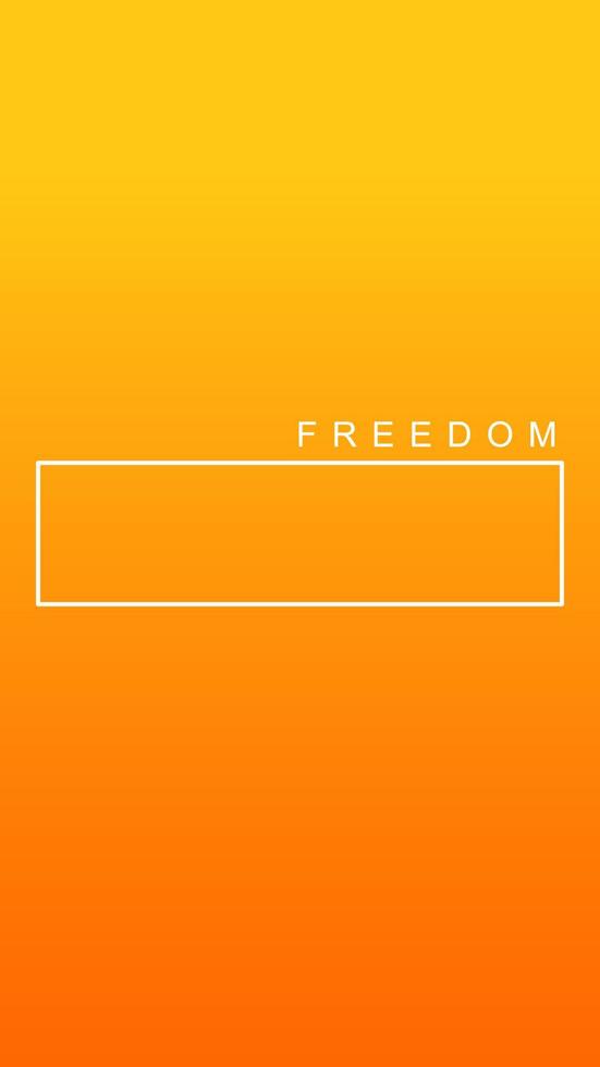 Freedom social media story duotone template. Gradient yellow advertising web banner with text, promotion content layout. Modern vibrant mobile app design. Blending orange color with frame mockup vector