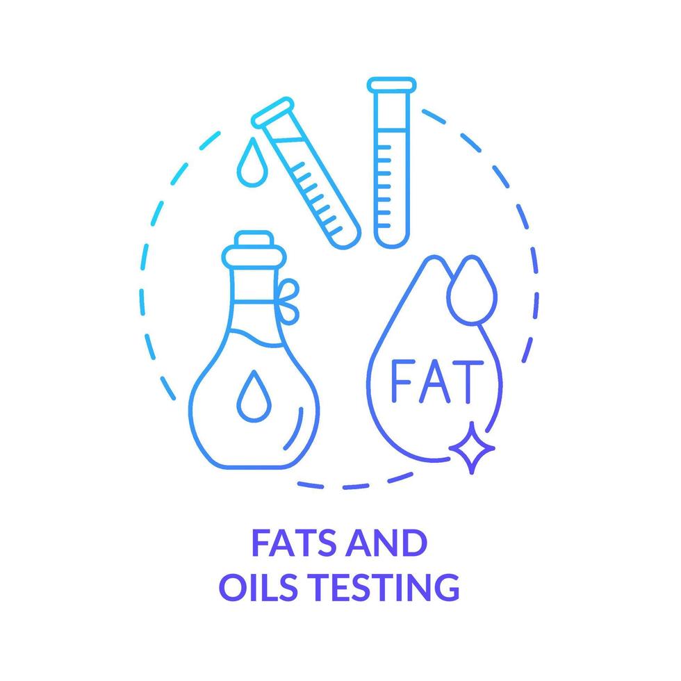 Fats and oils testing blue gradient concept icon. Food manufacturer abstract idea thin line illustration. Measuring oxidation state. Isolated outline drawing. Myriad Pro-Bold font used vector