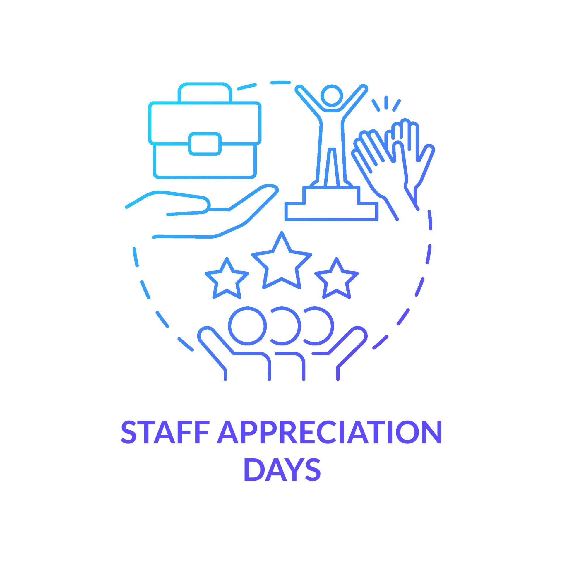 Staff appreciation days blue gradient concept icon. Employees