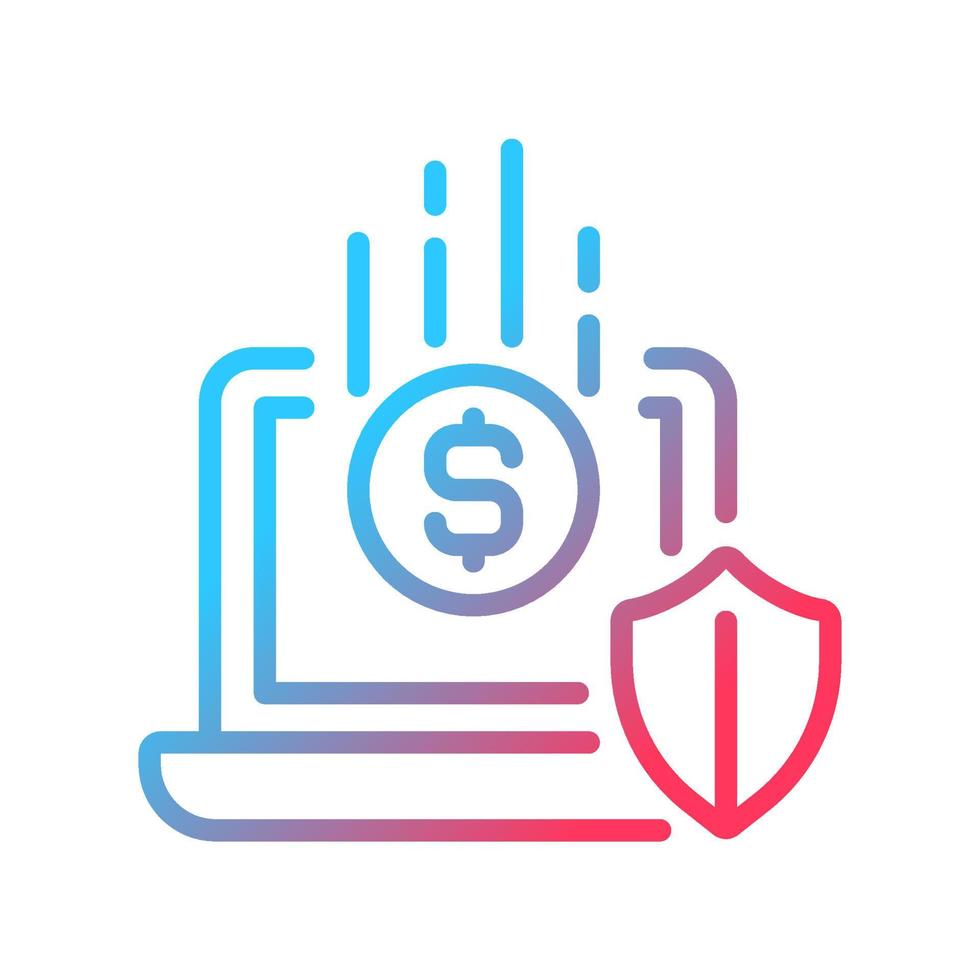 Fundraising platform gradient linear vector icon. Receiving donations online. Crowdfunding. Nonprofit organization. Thin line color symbol. Modern style pictogram. Vector isolated outline drawing