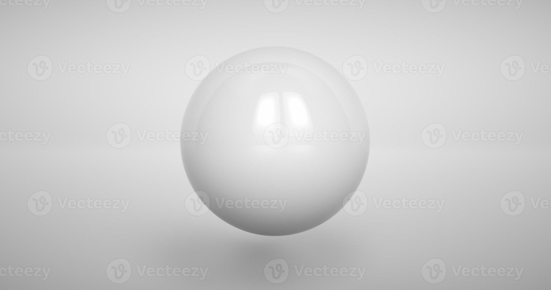 Close up 3D white ball of isolated photo