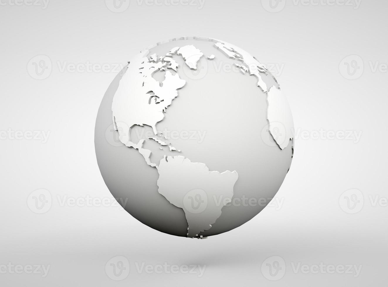 Globe 3d. Earth world map. Global digital communication modern realistic sphere planet. photo