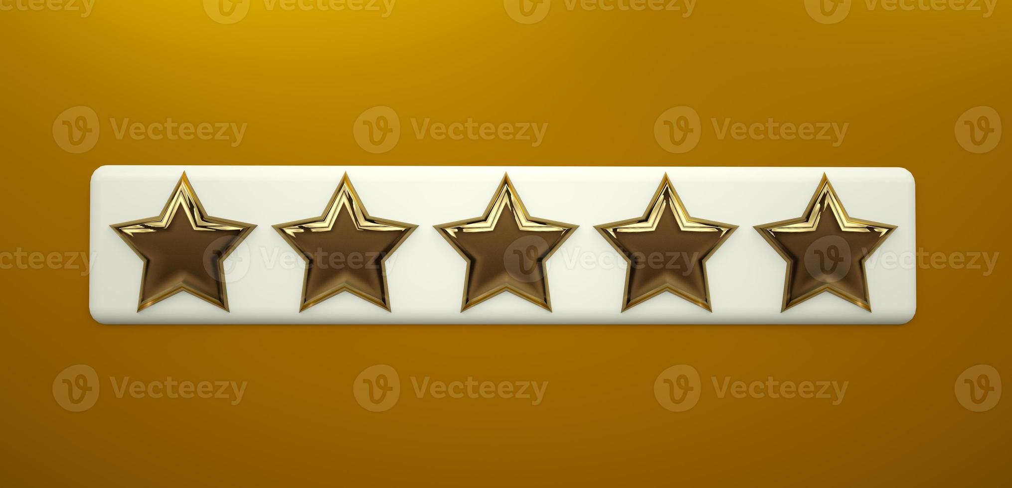 Customer 3D five star product review flat icon for apps and websites photo