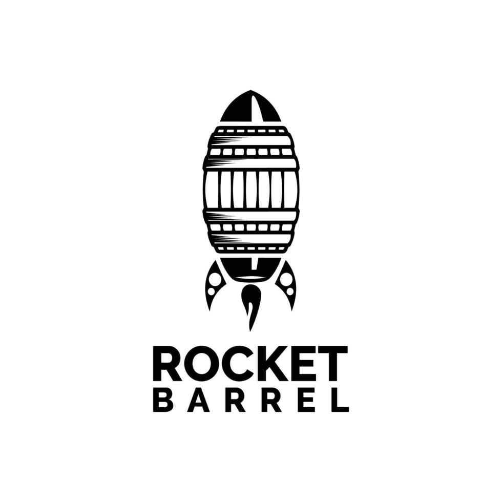 rocket  and barrel creative logo design inspiration, Design element for logo, poster, card, banner, emblem, t shirt. Vector illustration