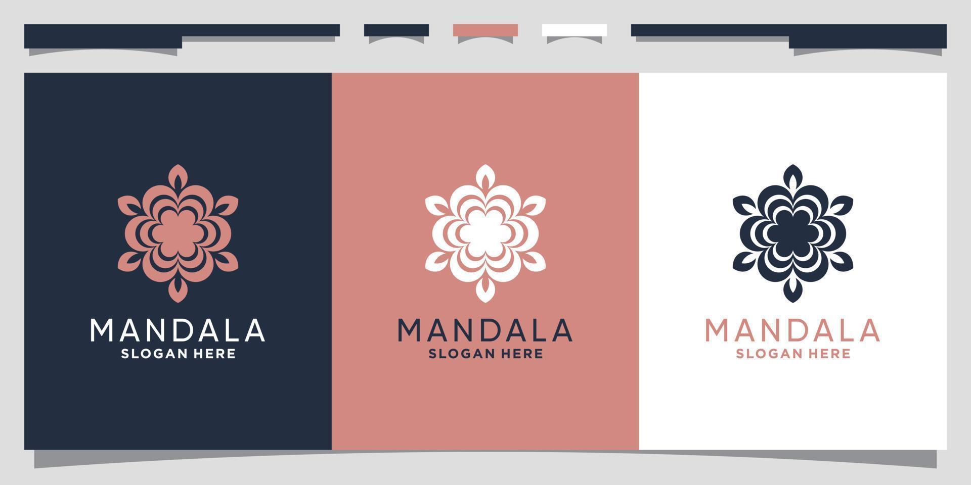 Mandala lotus logo design template with creative concept Premium Vector