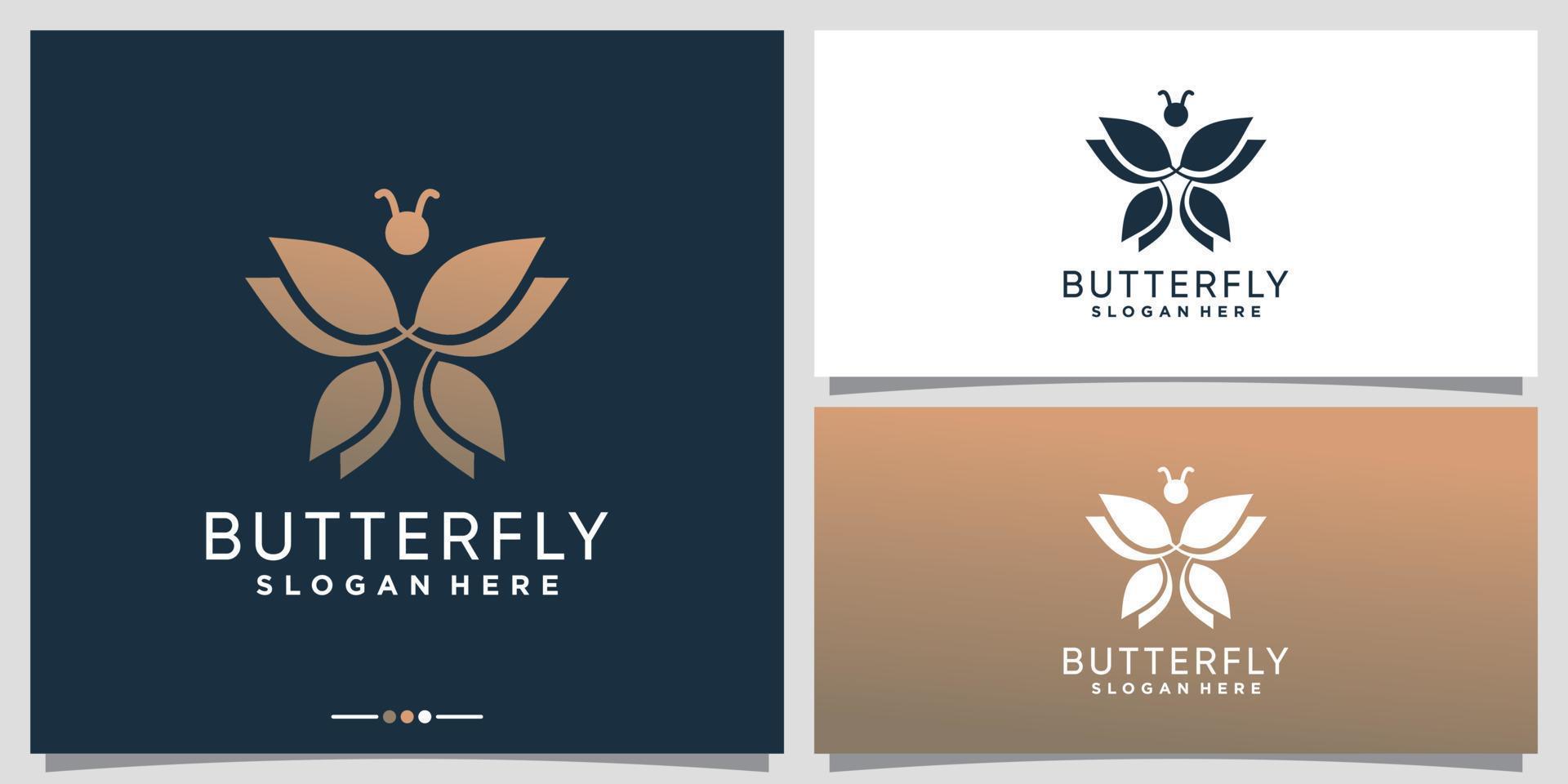 Simple and elegant butterfly logo design template with creative concept Premium Vector