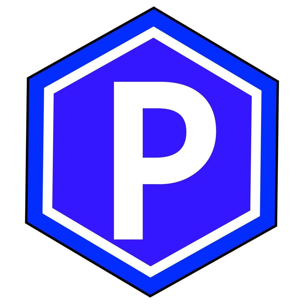 Blue Parking Sign. Vector illustration isolated on a white background in a modern style.