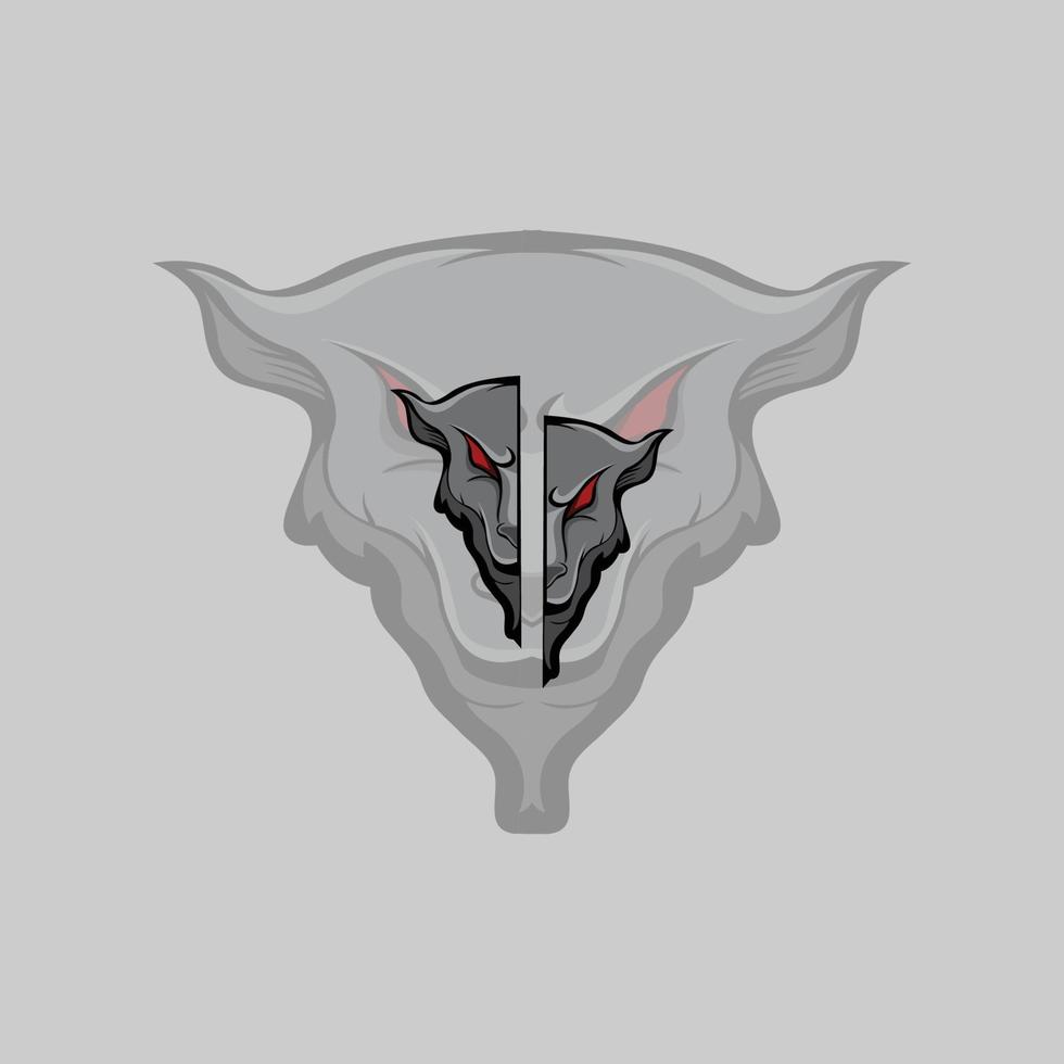 stylist wolves on grey bacgorund.eps vector