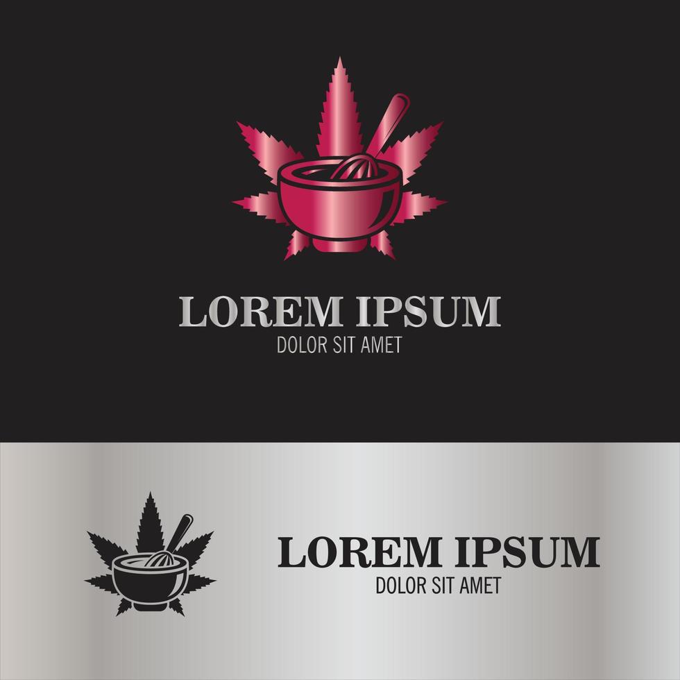 logotipo de cannabis a base de hierbas.eps vector