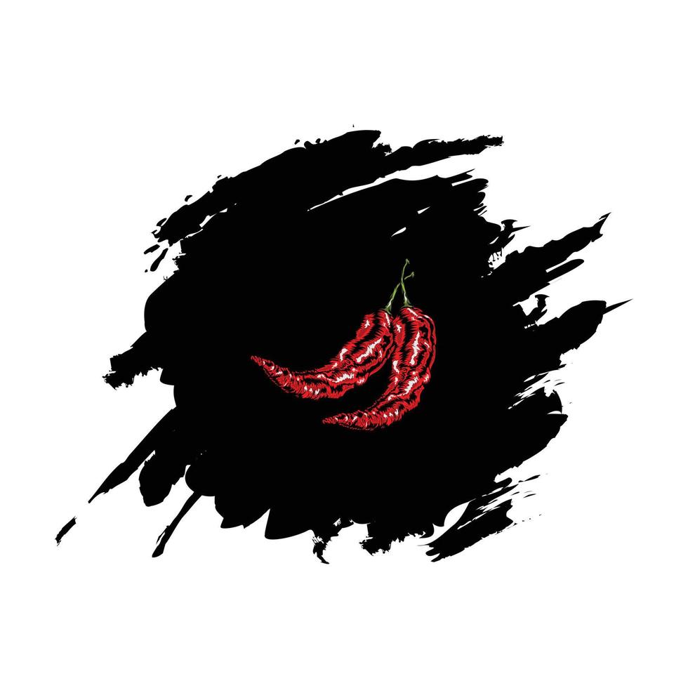 vector icon red chilli pepper with abstract background.eps
