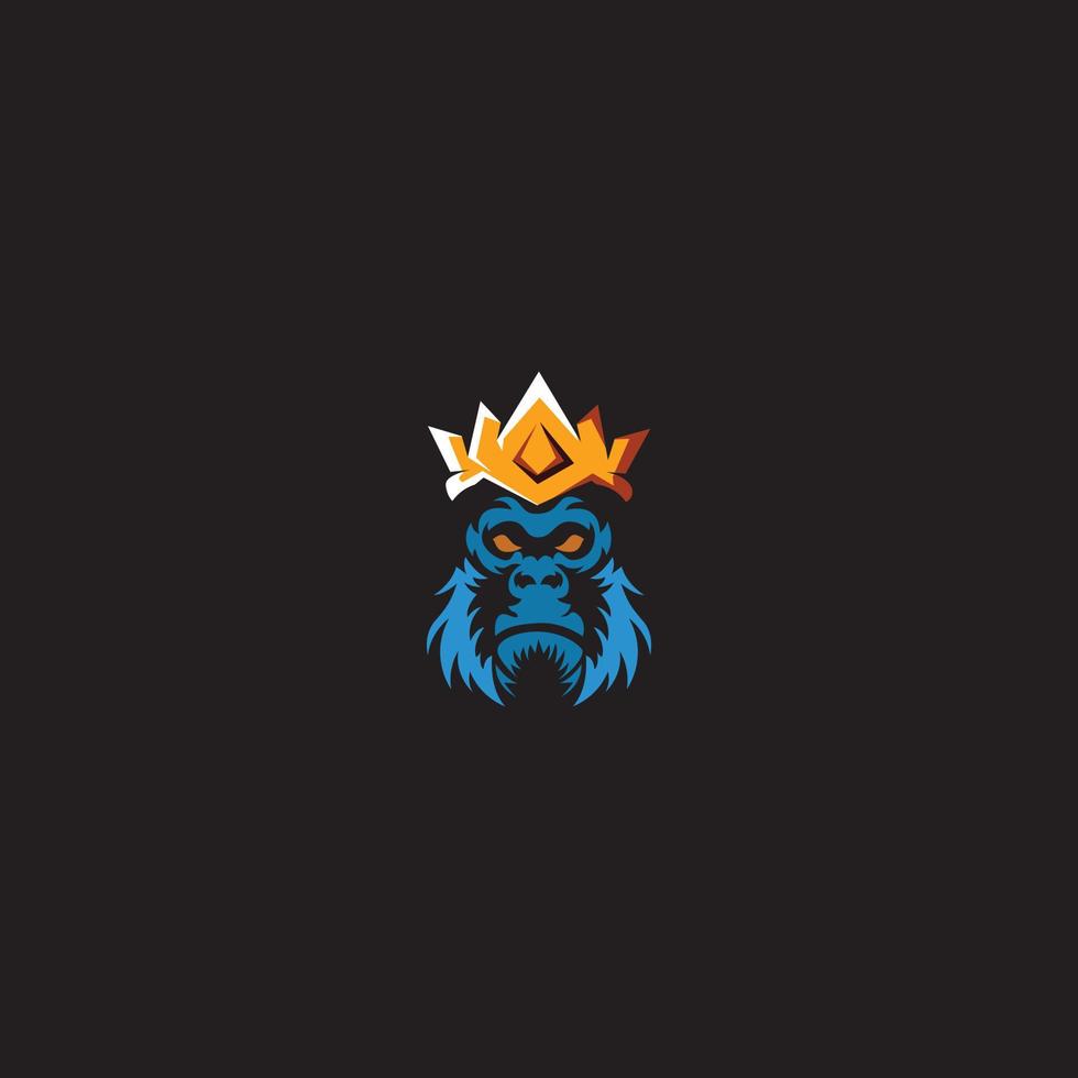 king gorilla mascot vector logo.eps