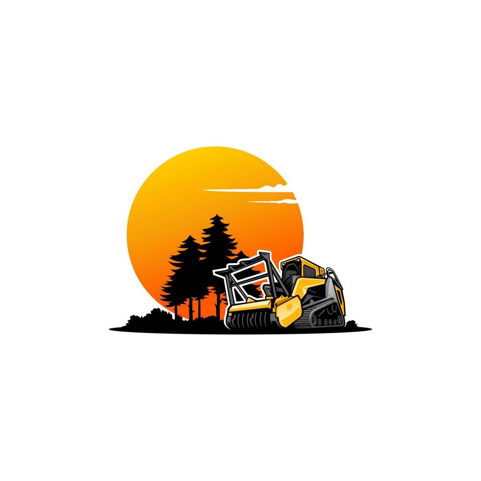 forestry mulching machine illustration vector-1 vector