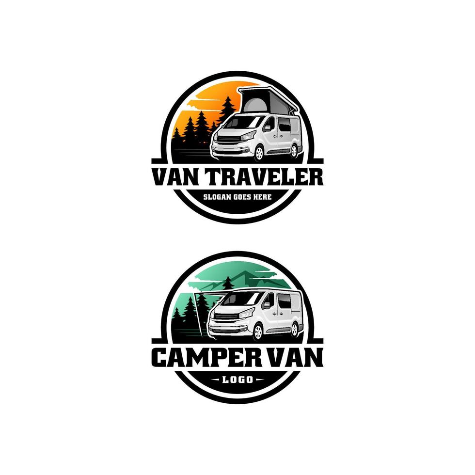 rv - autocaravana - vector del logotipo de la casa rodante