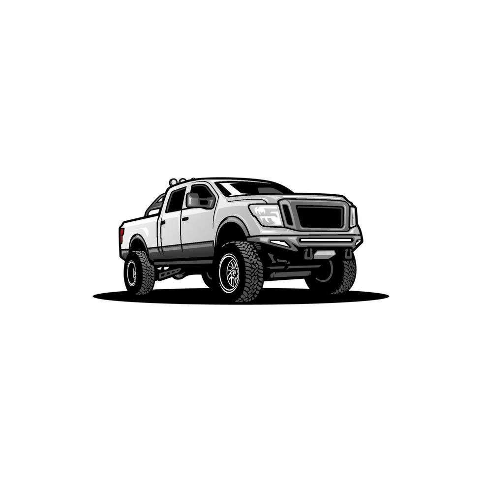 pick up camper truck illustration vector