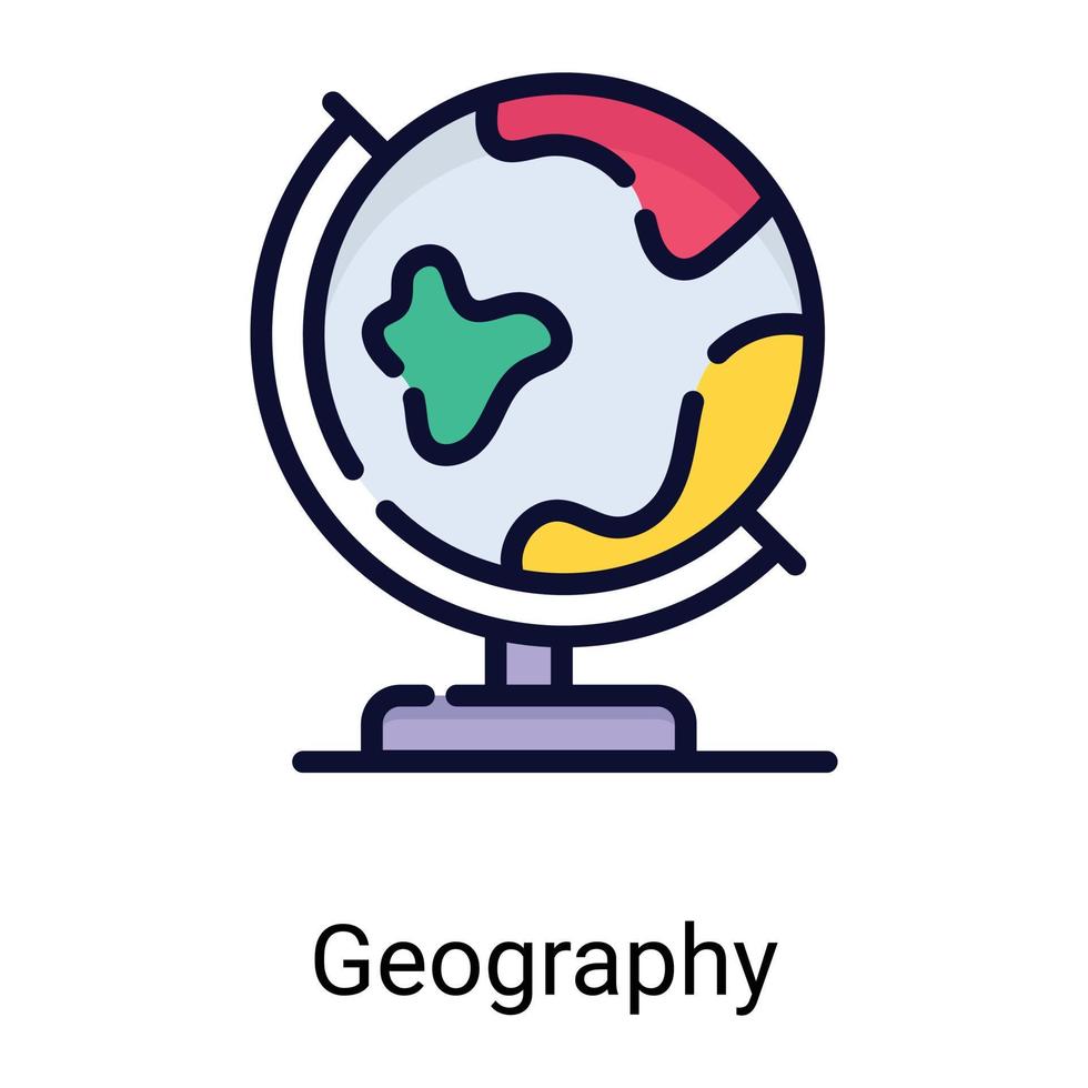 icono de línea de color del mapa mundial aislado sobre fondo blanco vector