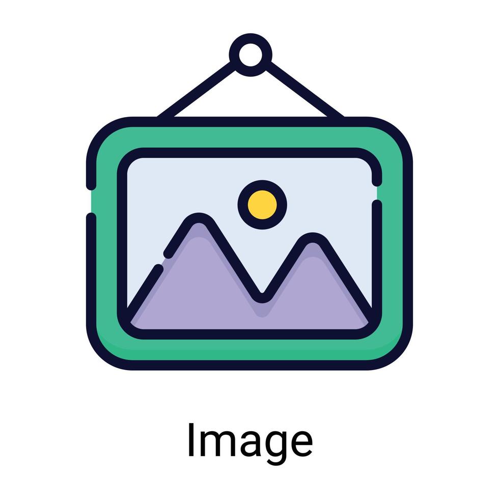 icono de línea de color de imagen aislado en fondo blanco vector