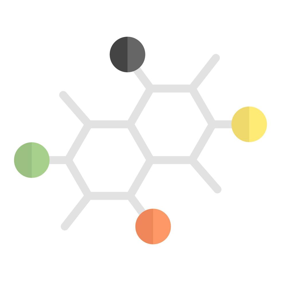 icono plano de vector molecular, icono de la escuela y la educación