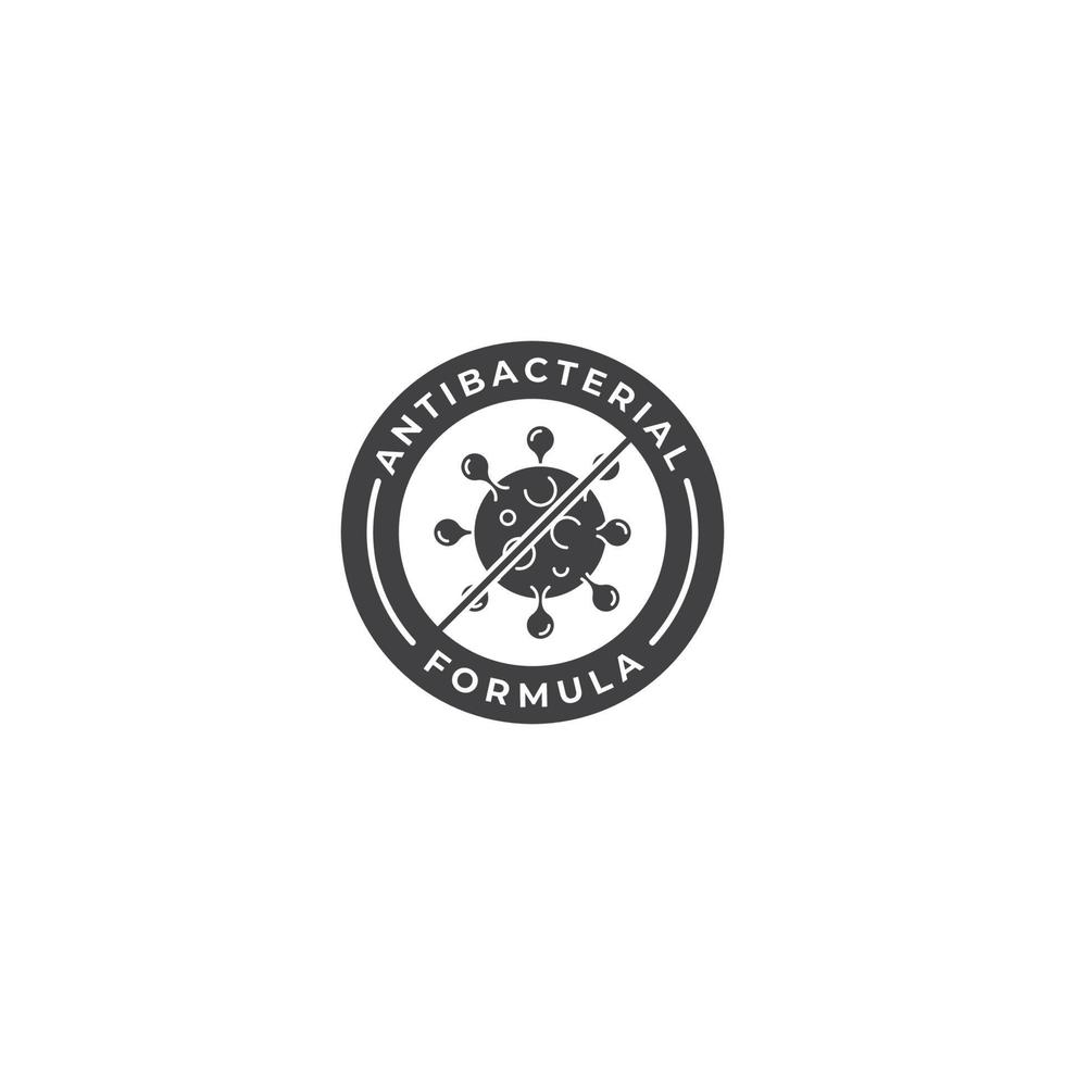 Antibacterial formula label. Vector icon template