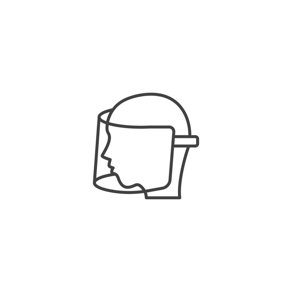 Face shield, transparent plastic mask for protect virus. Vector icon template