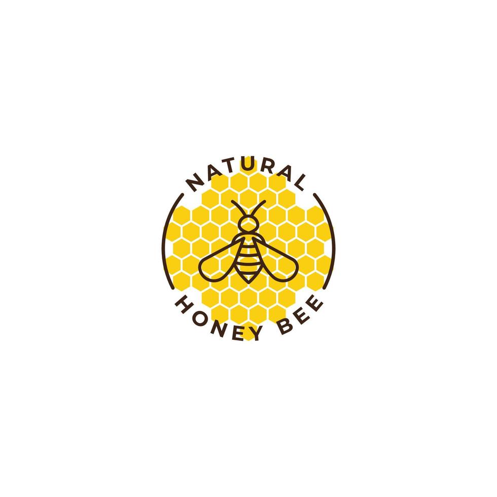 Natural honey bee label. Vector logo icon template