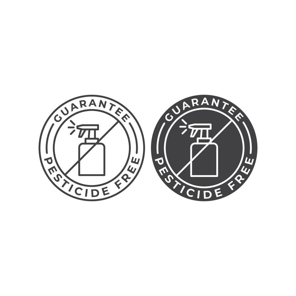 Pesticide free, guarantee label. Vector icon template