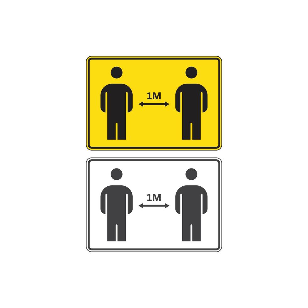 Social distancing sign. Vector icon template