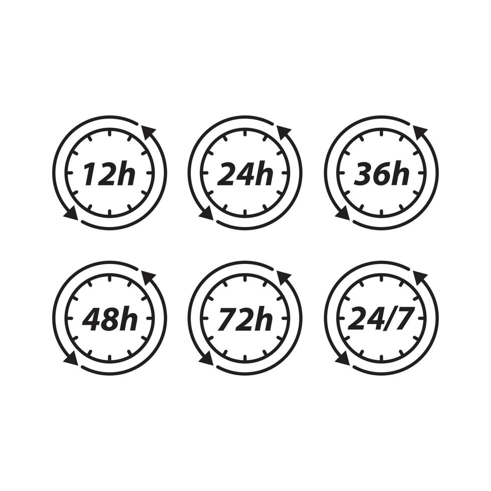 Set of hour clock shipping time on progress. Vector icon template