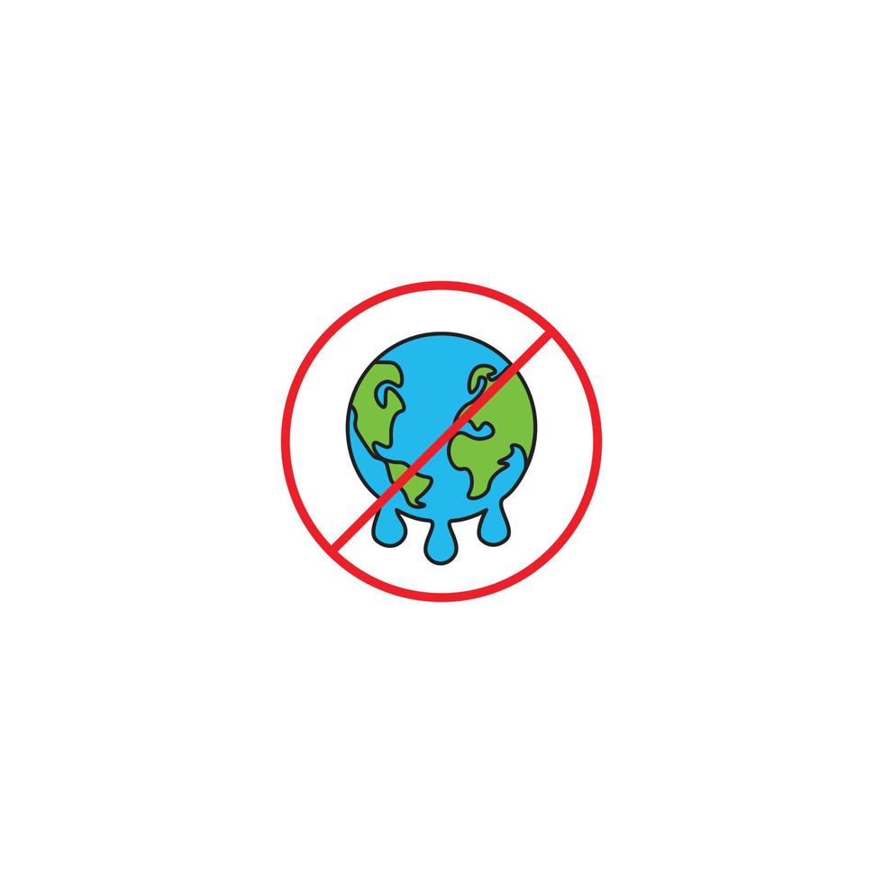 Stop global warming. Vector icon template
