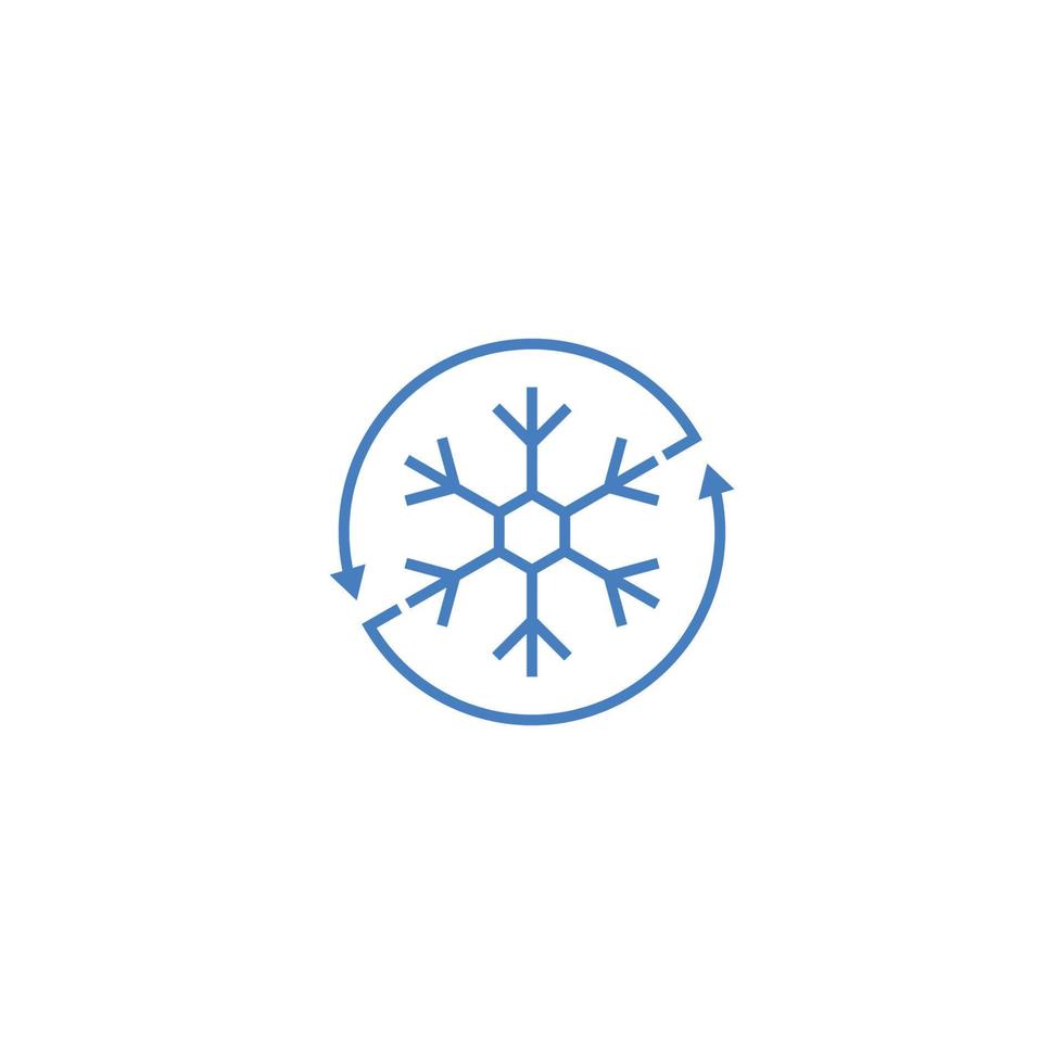 Snowflake with arrow rotation. Vector icon template