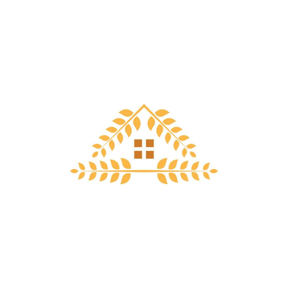 Wheat house, wheat farm. Vector icon template