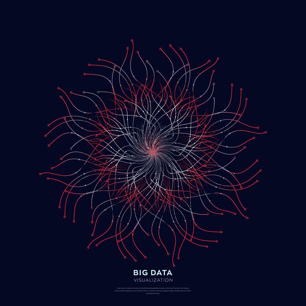Abstract data technology background connected with lines and dots vector