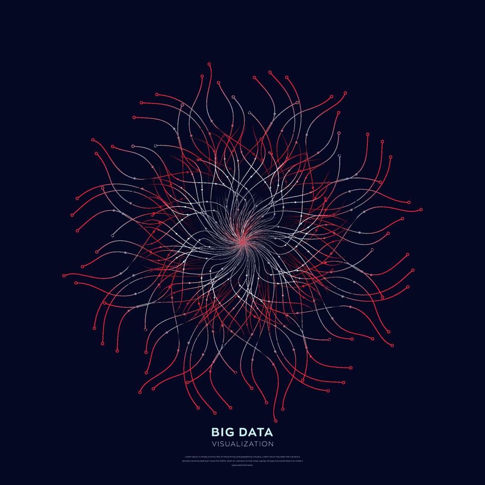 Fondo de tecnología de datos abstractos conectado con líneas y puntos vector