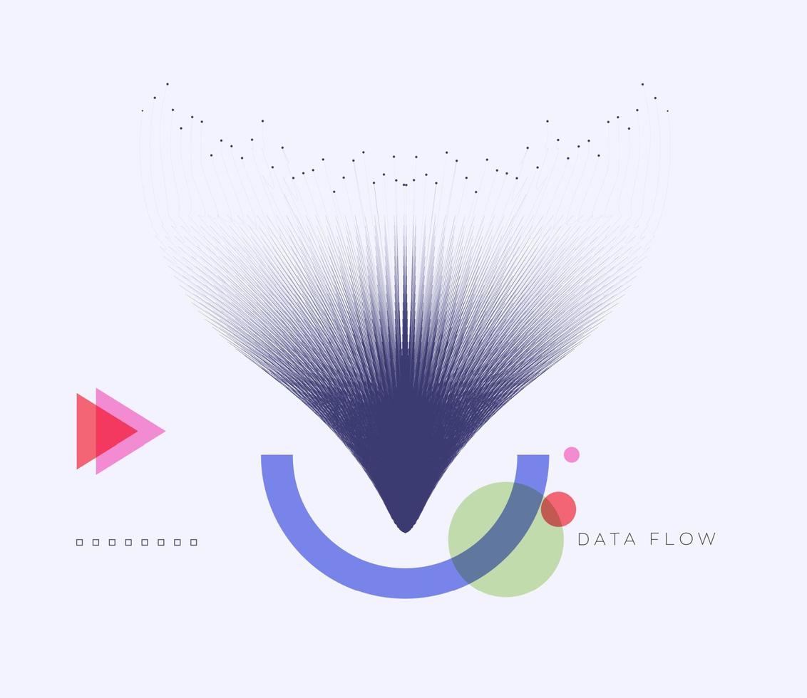 Abstract data technology background connected with lines and dots vector
