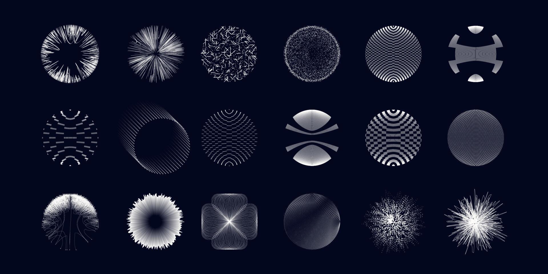 Abstract circular element sets. Technology background element design vector