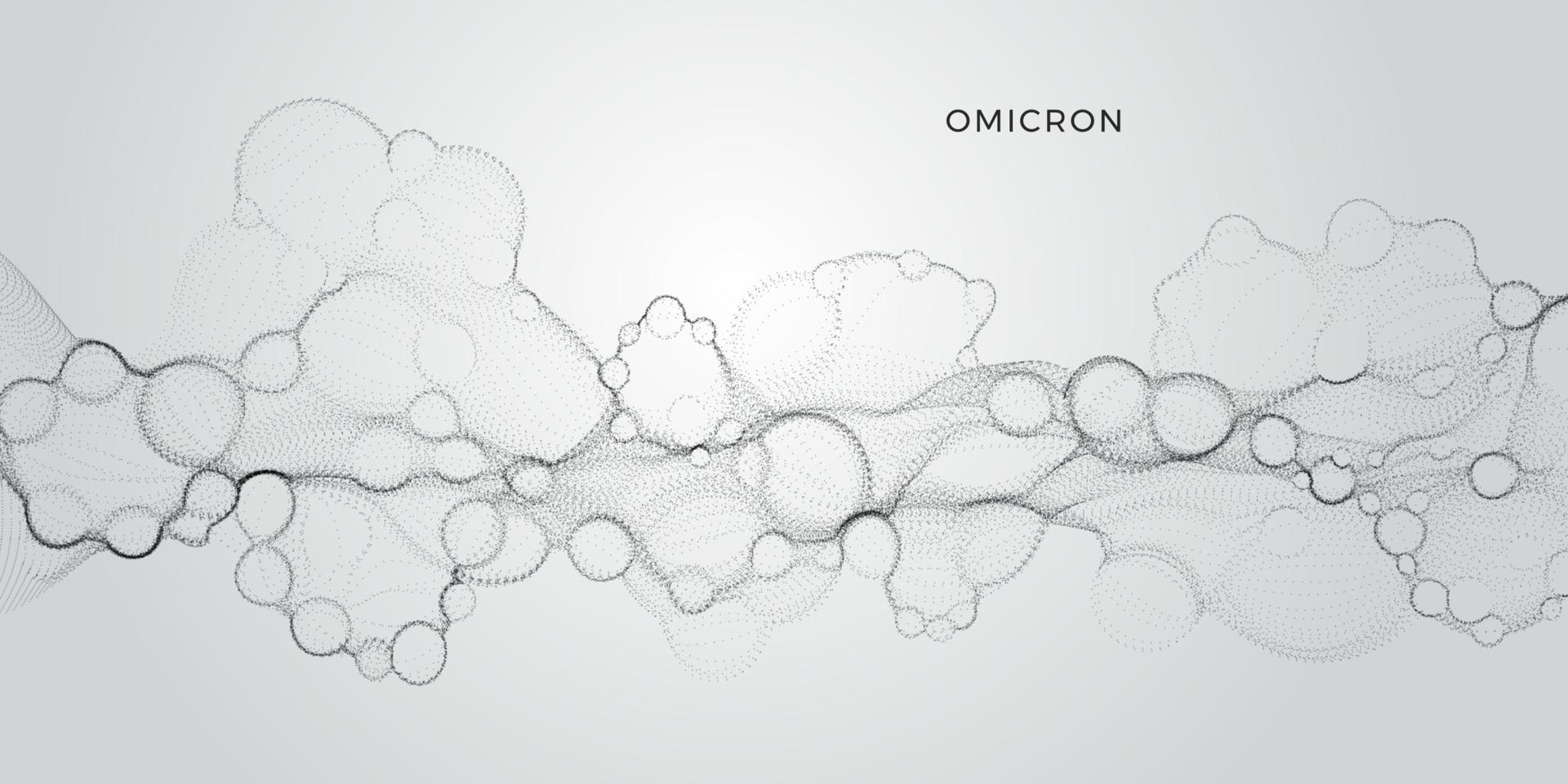 Abstract vector fluid particle flow background. Virus vector illustration